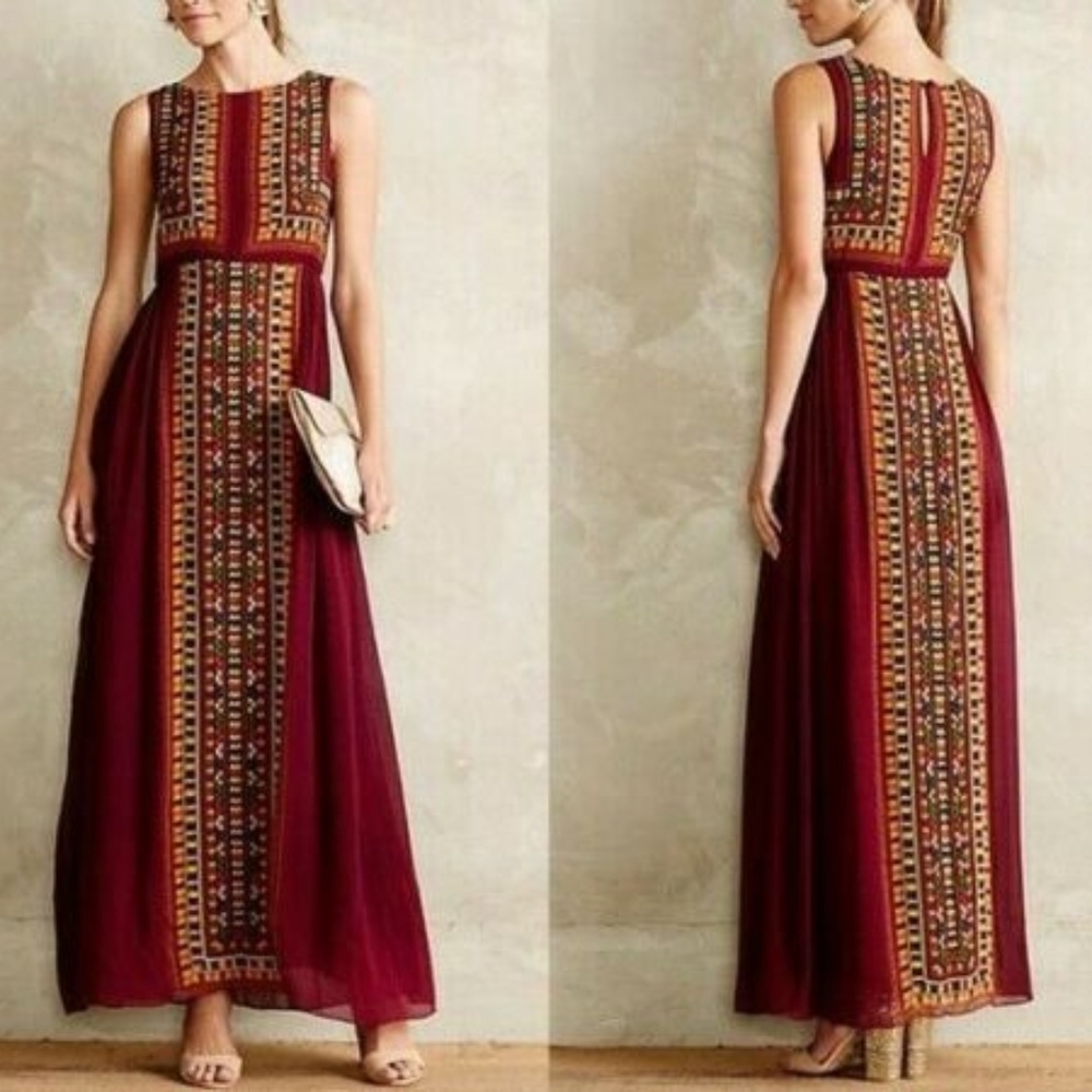 Anthropologie Bajwa Maxi Dress by Tanvi Kedia Sz 2